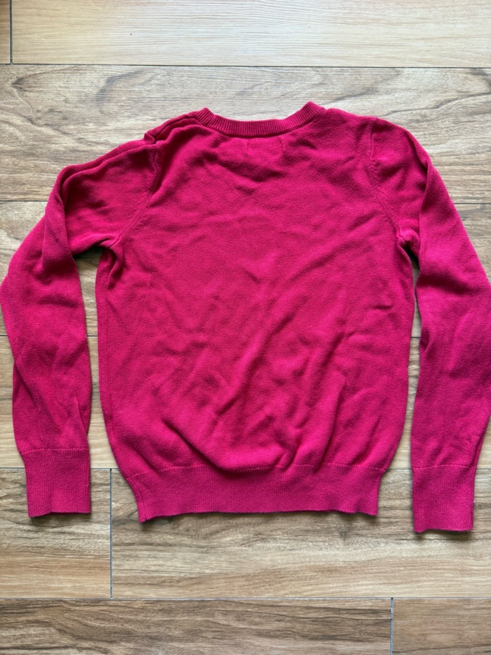 Hollister Red Crewneck Sweater Size Small Lightweight Knit Logo Casual Top Y2K - Picture 5 of 5